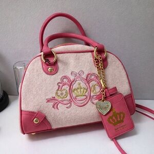 Juicy couture Pink Embroidered Women's Handbag bowler